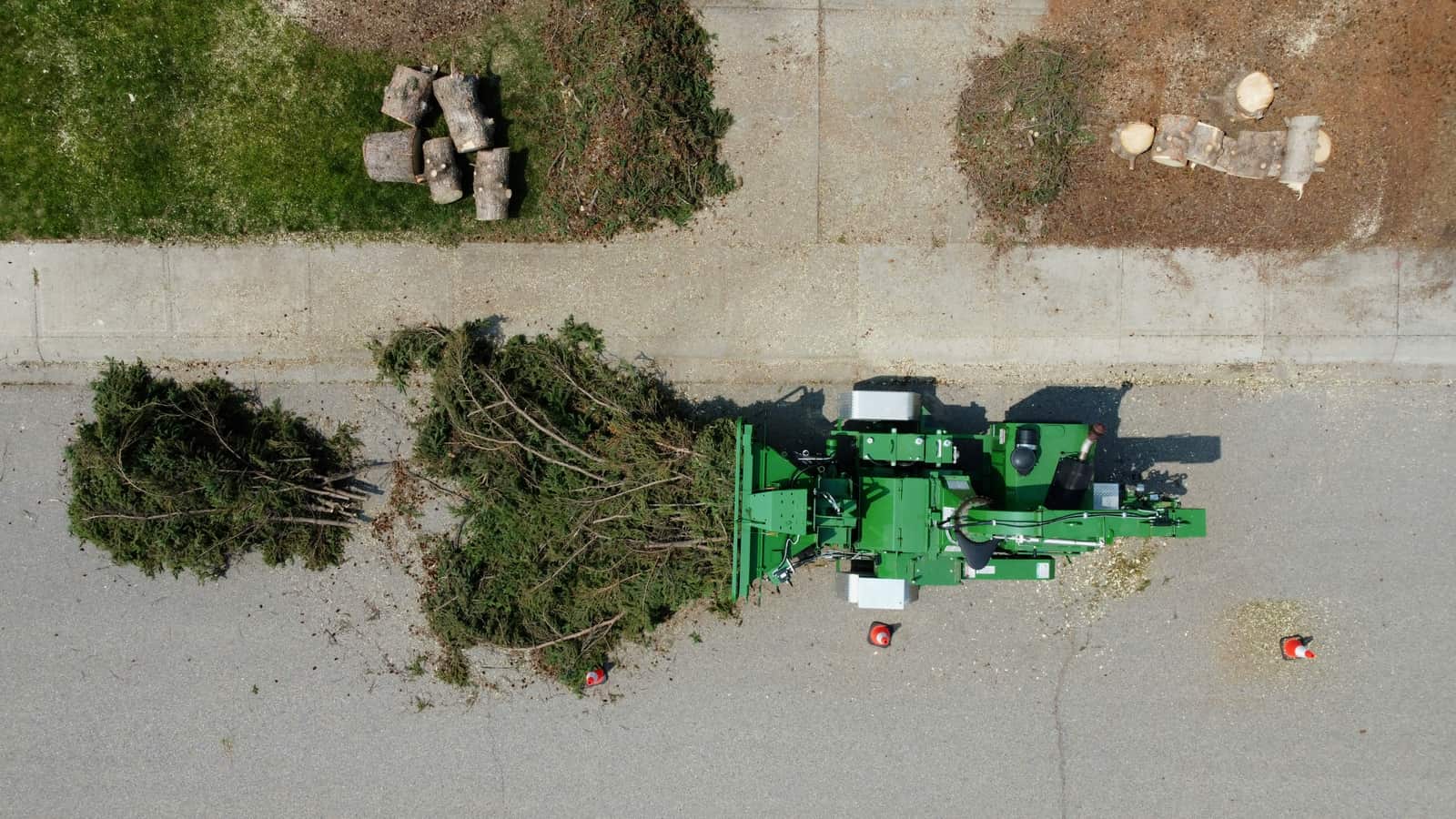 Stump grinding by Guzman Tree Service, Matthews NC